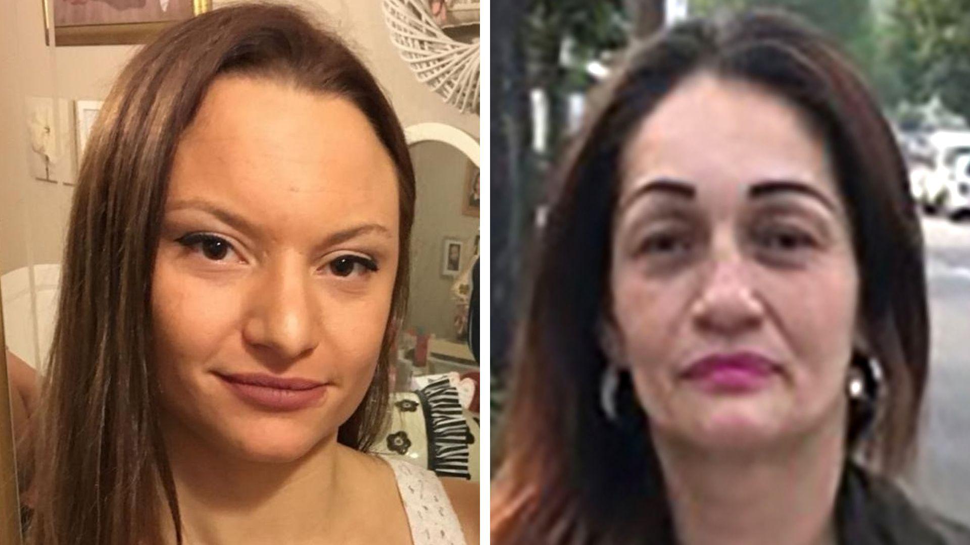 Sheryl Wilkins, 39, with long light brown hair and Carmenza Valencia-Trujillo, 53, in a black leather jacket with hoop earrings.