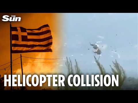 Two dead after firefighting helicopters collide mid-air while battling Greek wildfires