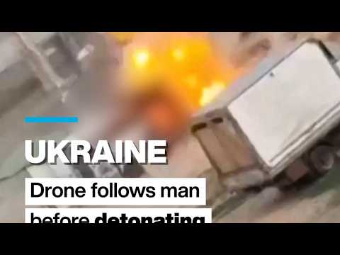 Ukraine: Drone follows man before detonating and injuring him • FRANCE 24 English