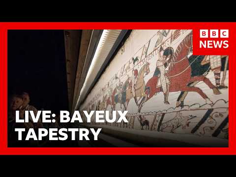 Bayeux Tapestry goes on public display in UK for first time | BBC News