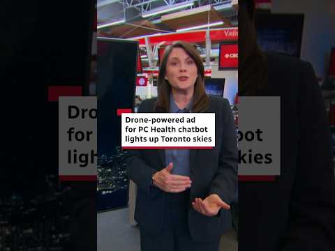 Drone-powered ad for PC Health chatbot lights up Toronto skies