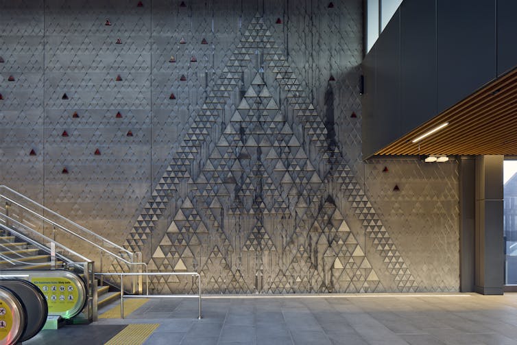 Art wall inside CRL station