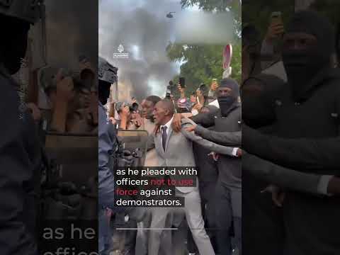 French mayor tear-gassed after shielding protesters from police | AJ #shorts