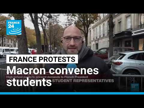 French protests: President Emmanuel Macron meets student unions representatives • FRANCE 24