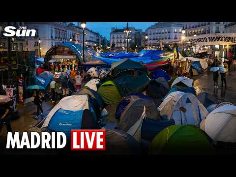 LIVE: Protesters camp out in Madrid over housing crisis and evictions
