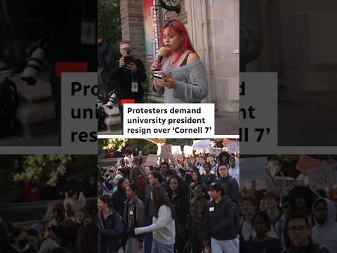 Protesters demand university president resign over'Cornell 7'