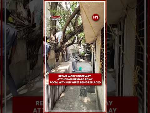 Repair work underway at the Kanjurmarg relay room, with old wires being replaced